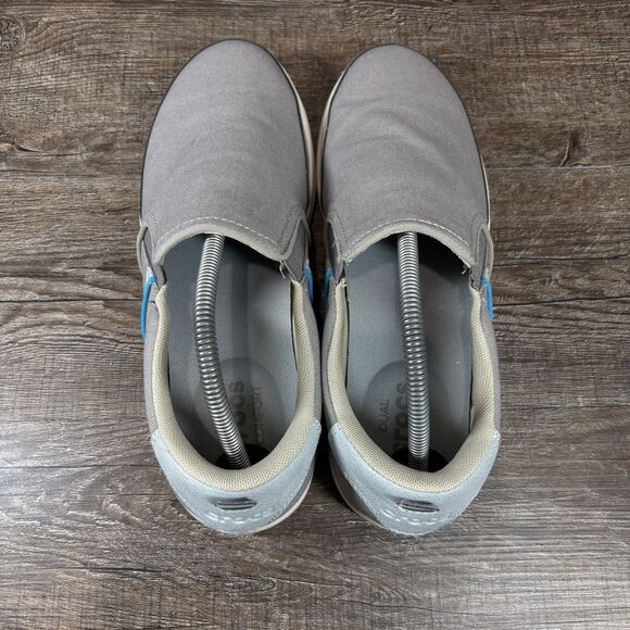 Crocs Torino Slip On Shoes Men\'s 9 Gray Canvas Comfort Loafers Sneakers 203961